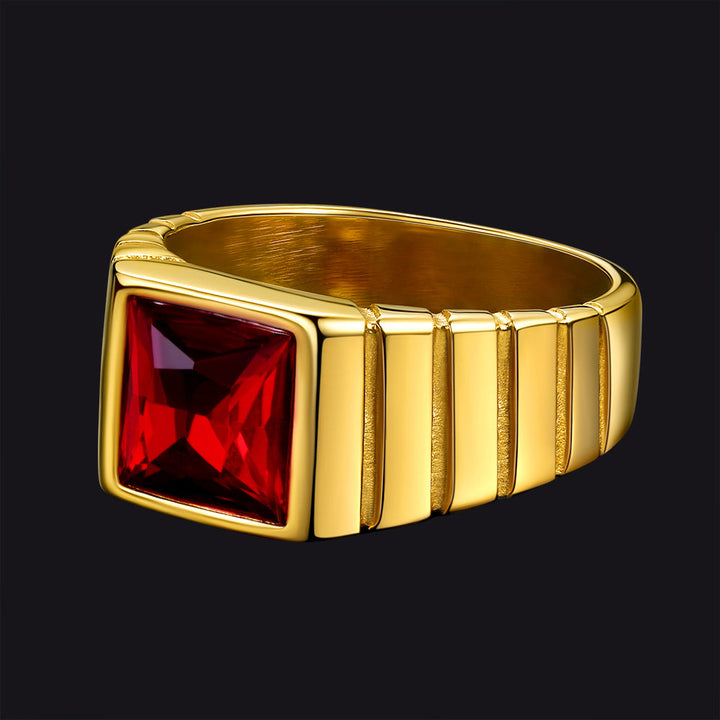 Birthstone Band Ring for Men