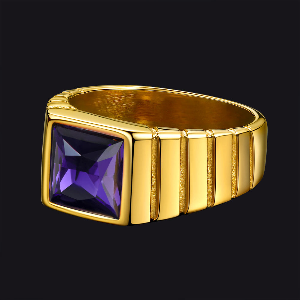 Birthstone Band Ring for Men