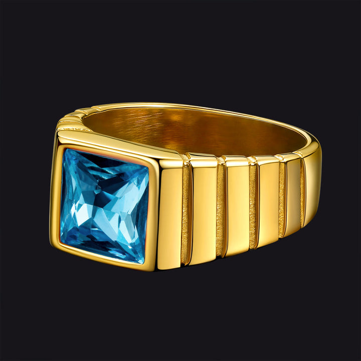 Birthstone Band Ring for Men