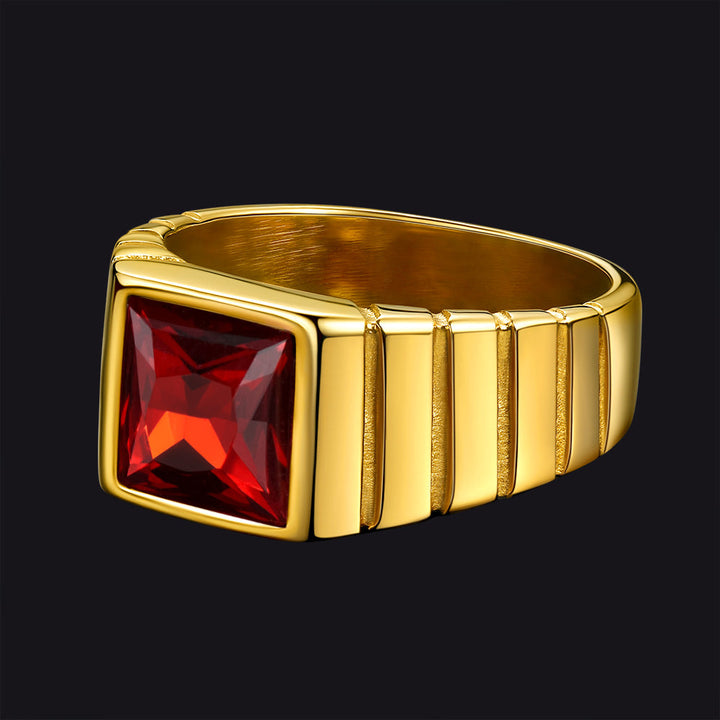 Birthstone Band Ring for Men