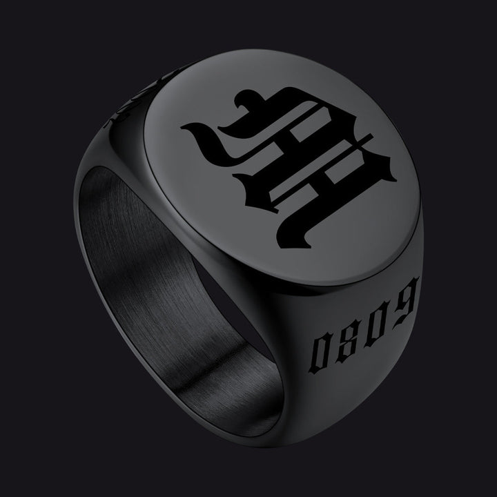 Engraved Name Custom Signet Rings for Men