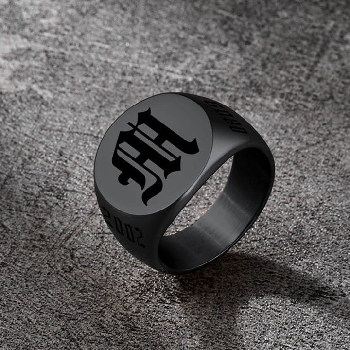 Engraved Name Custom Signet Rings for Men