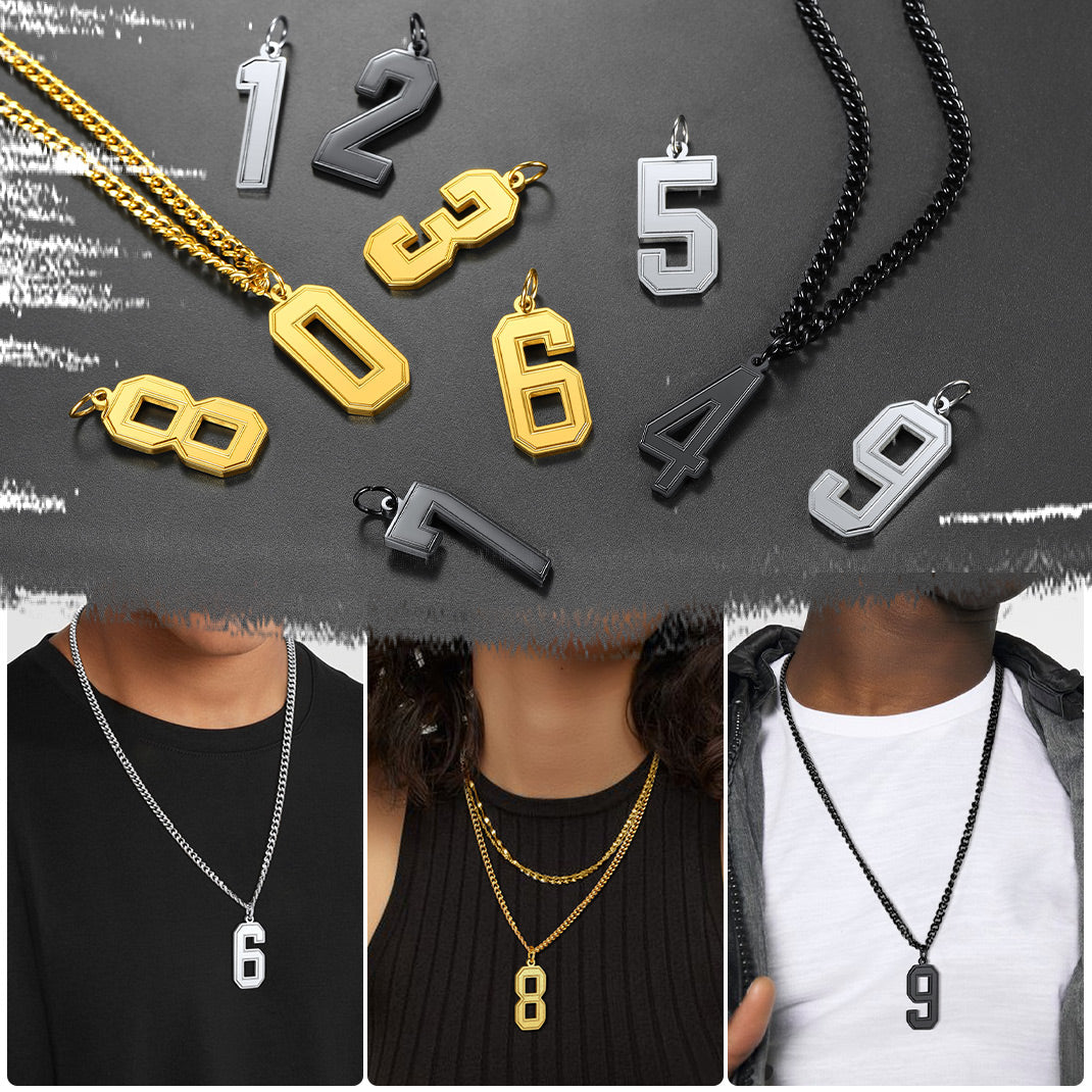 Personalized Sports Jersey Number Chain Necklace for Men Sport Fans