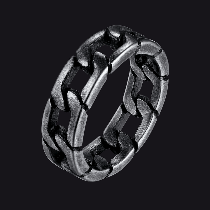 Chunky Cuban Link Chain Ring For Men Stainless Steel
