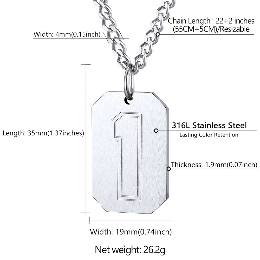 Custom Baseball Jersey Number Dog Tag Necklace for Men Team Swag Sport Boys