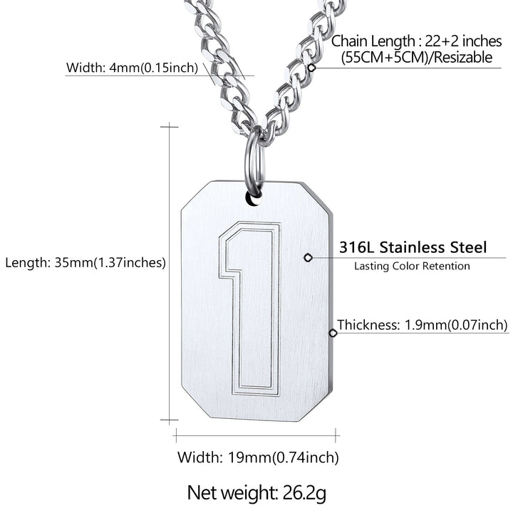 Custom Baseball Jersey Number Dog Tag Necklace for Men Team Swag Sport Boys