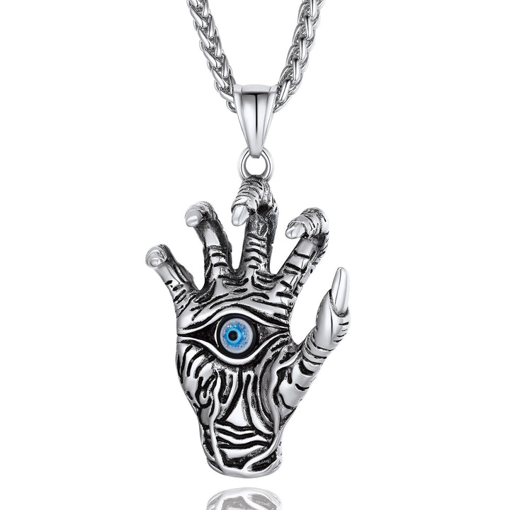 Dragon Claw Blue Evil Eye Pendant Necklace for Men