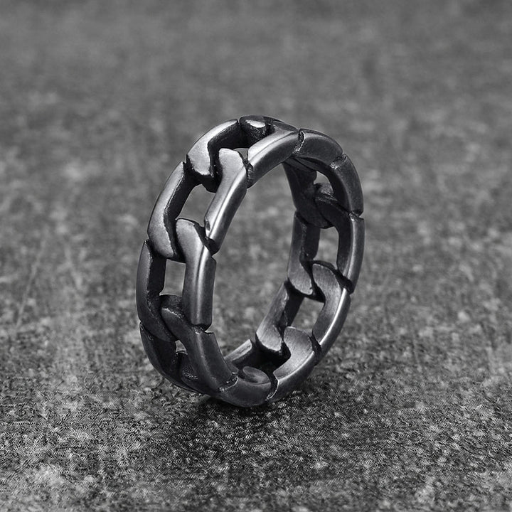 Chunky Cuban Link Chain Ring For Men Stainless Steel