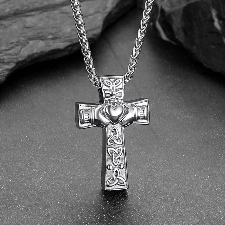 Custom Celtic Cross Urn Cremation Pendant Necklace for Ashes