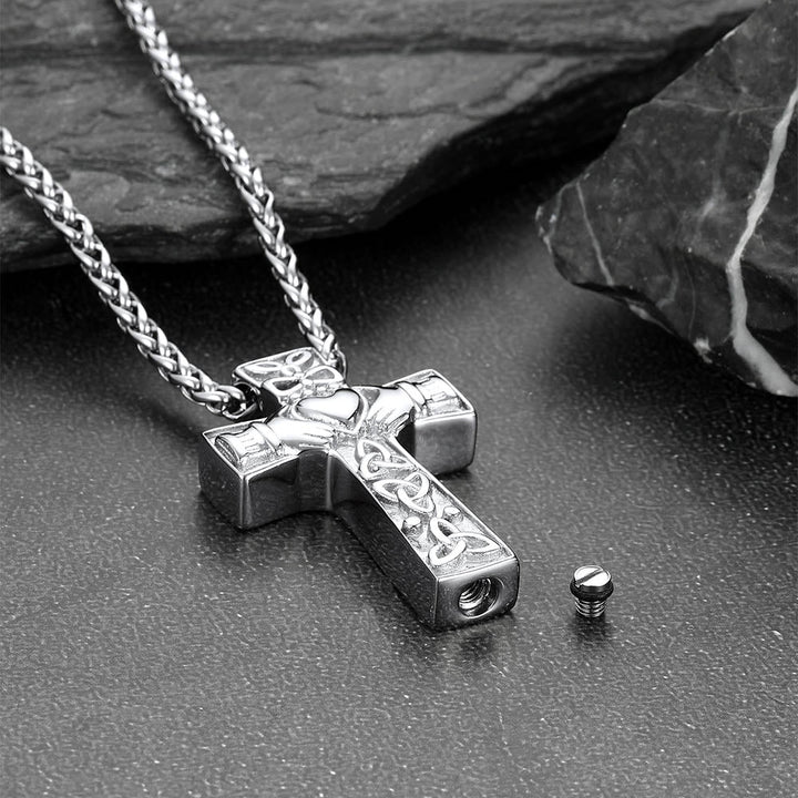 Custom Celtic Cross Urn Cremation Pendant Necklace for Ashes