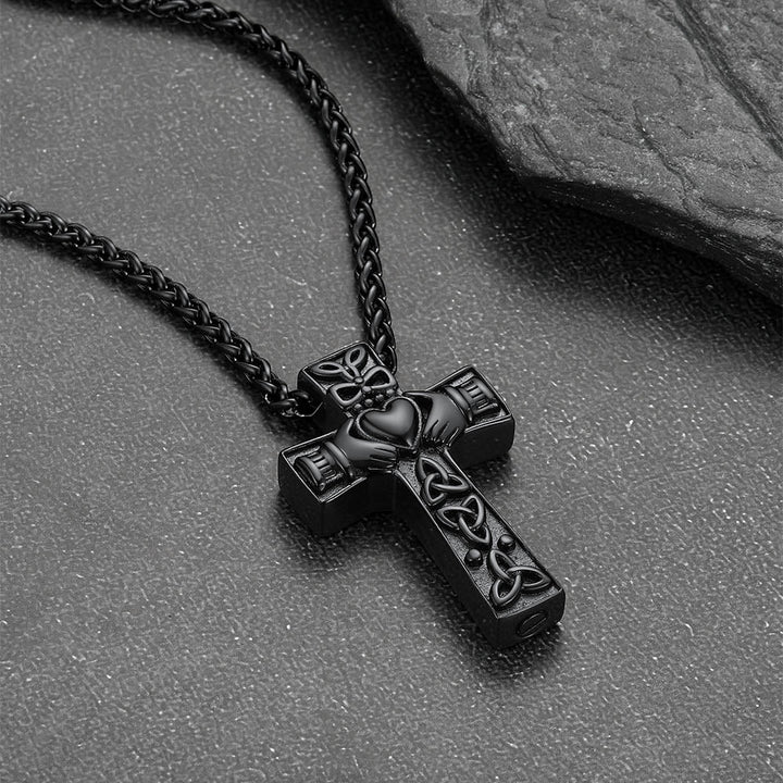 Custom Celtic Cross Urn Cremation Pendant Necklace for Ashes