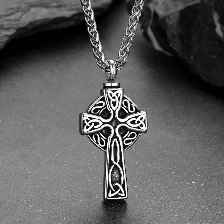 Custom Celtic Cross Urn Necklace for Ashes Cremation Jewelry