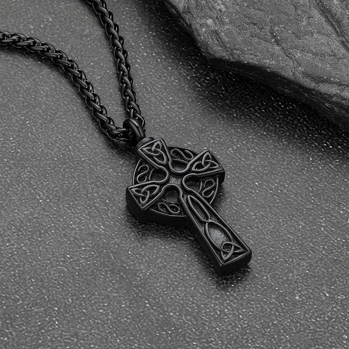 Custom Celtic Cross Urn Necklace for Ashes Cremation Jewelry