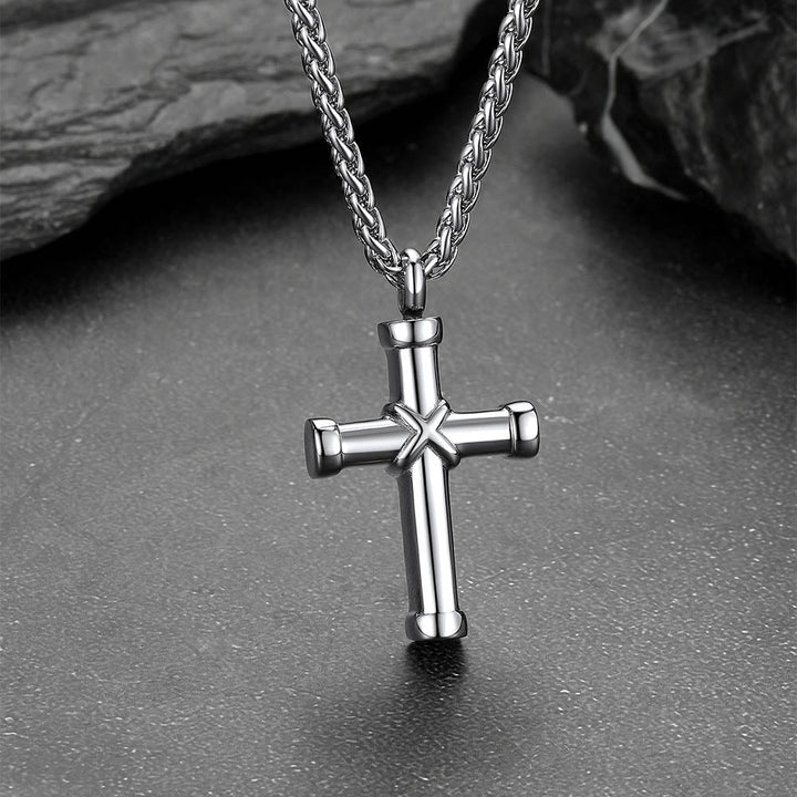 Customized Cross Cremation Urn Necklace Memorial Jewelry for Men