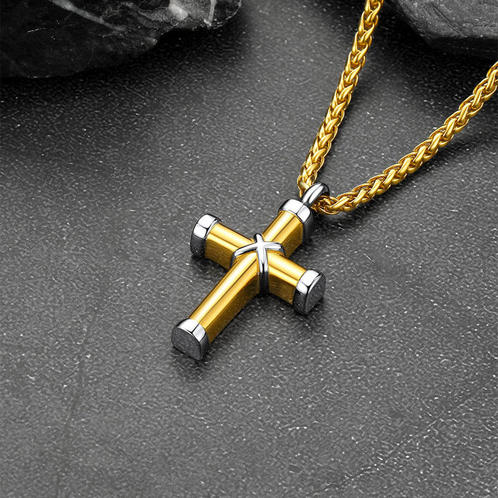 Customized Cross Cremation Urn Necklace Memorial Jewelry for Men