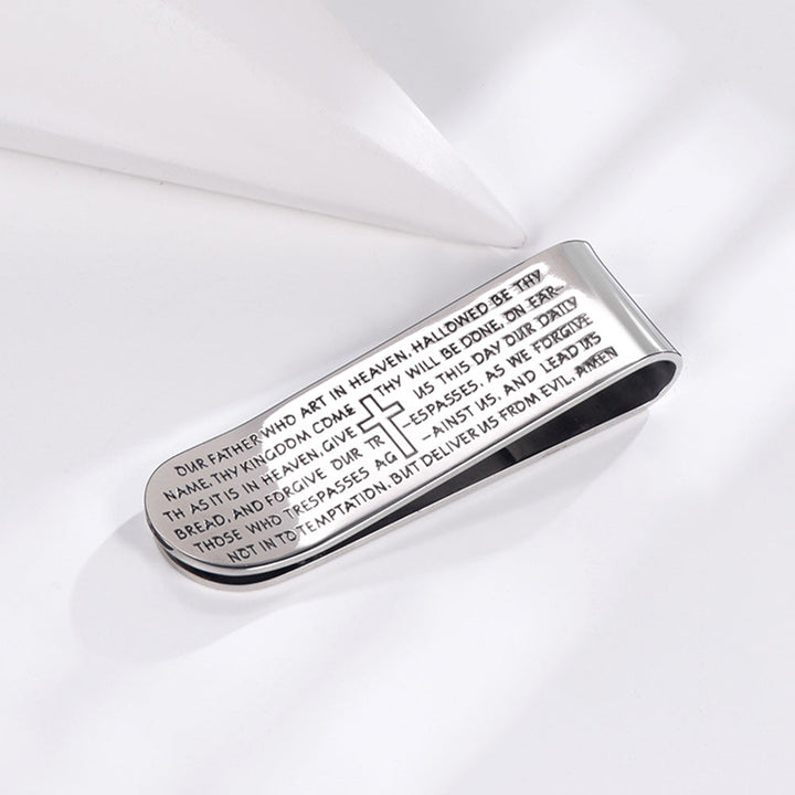 Cross Prayer Money Clip Money Card Holder for Men