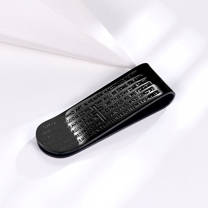 Cross Prayer Money Clip Money Card Holder for Men