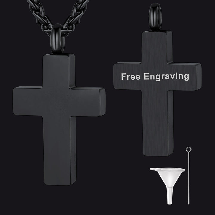 Customized Cross Cremation Urn Ashes Necklace Memorial Keepsakes Pendant