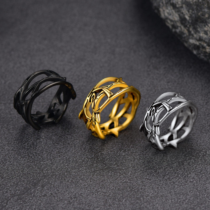 Christian Jesus Crown of Thorns Ring for Men