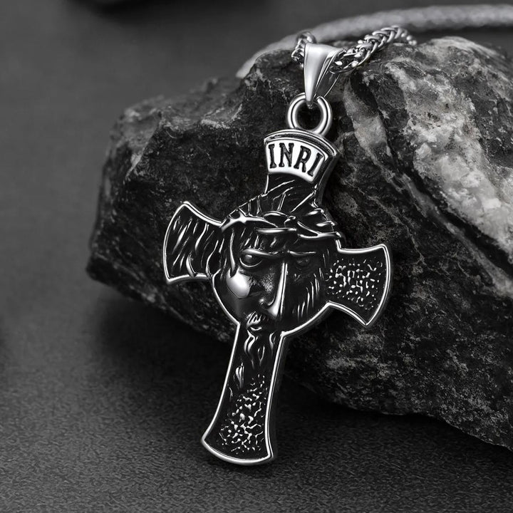 Flash Sale Christian Christ Jesus Face Crucifix Cross Pendant Necklace