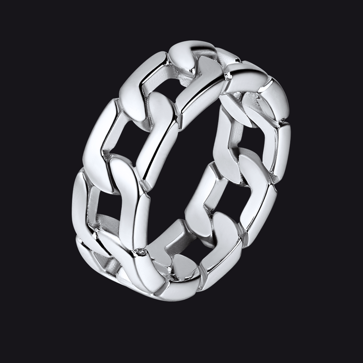Chunky Cuban Link Chain Ring For Men Stainless Steel