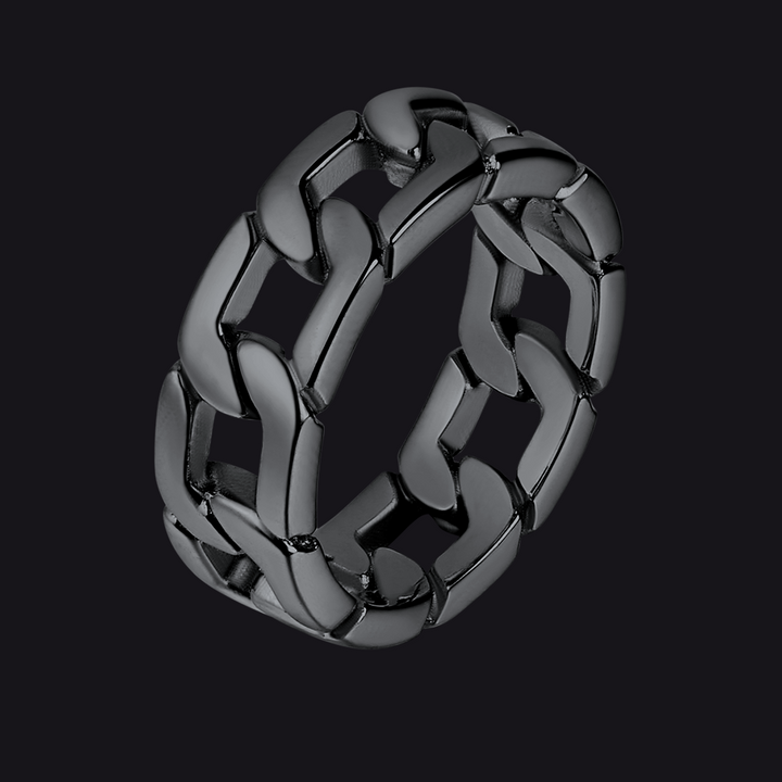 Chunky Cuban Link Chain Ring For Men Stainless Steel