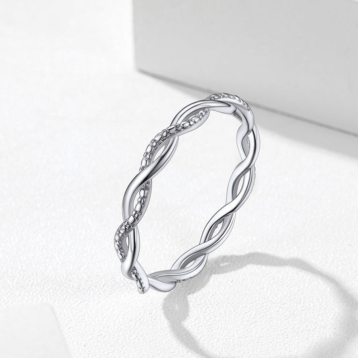 Sterling Silver Cubic Zirconia Twisted Band Ring for Women