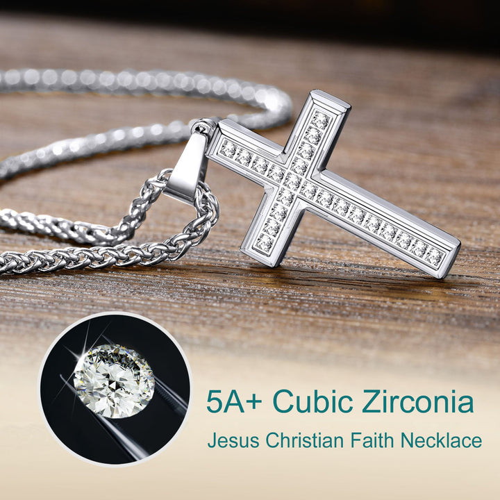 Diamond Cross Pendant Necklace for Men