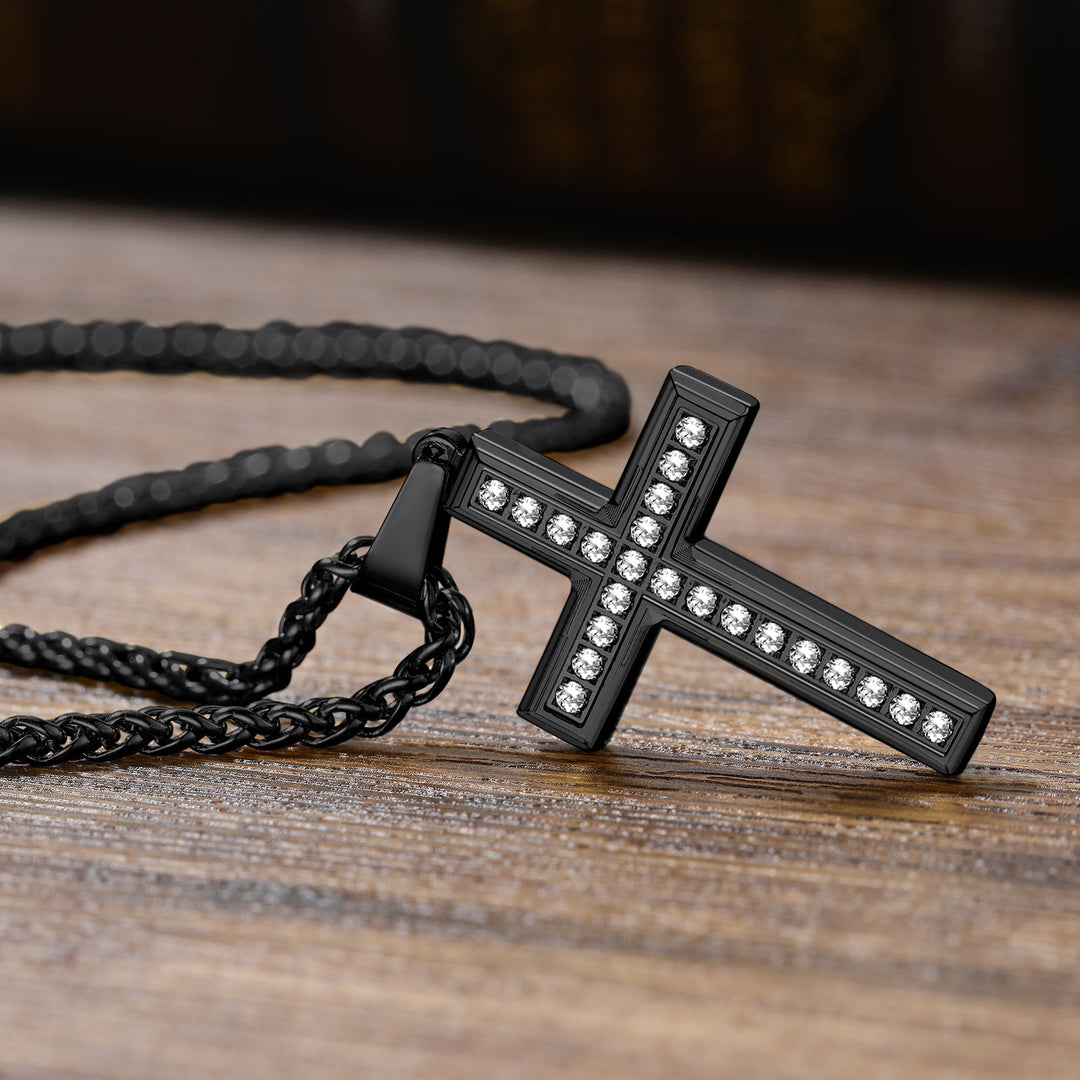 Diamond Cross Pendant Necklace for Men