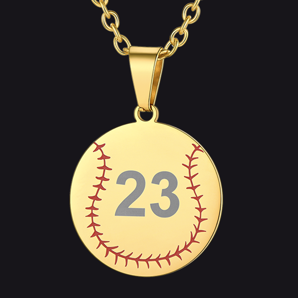 Custom Number Baseball Disc Necklace Sport Chain for Men