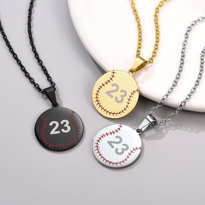 Custom Number Baseball Disc Necklace Sport Chain for Men