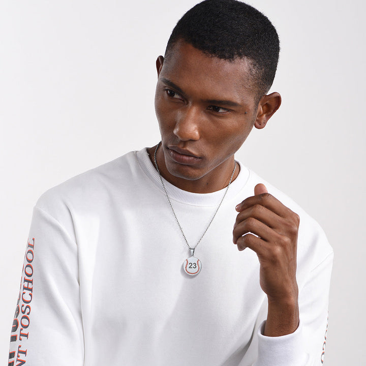 Custom Number Baseball Disc Necklace Sport Chain for Men