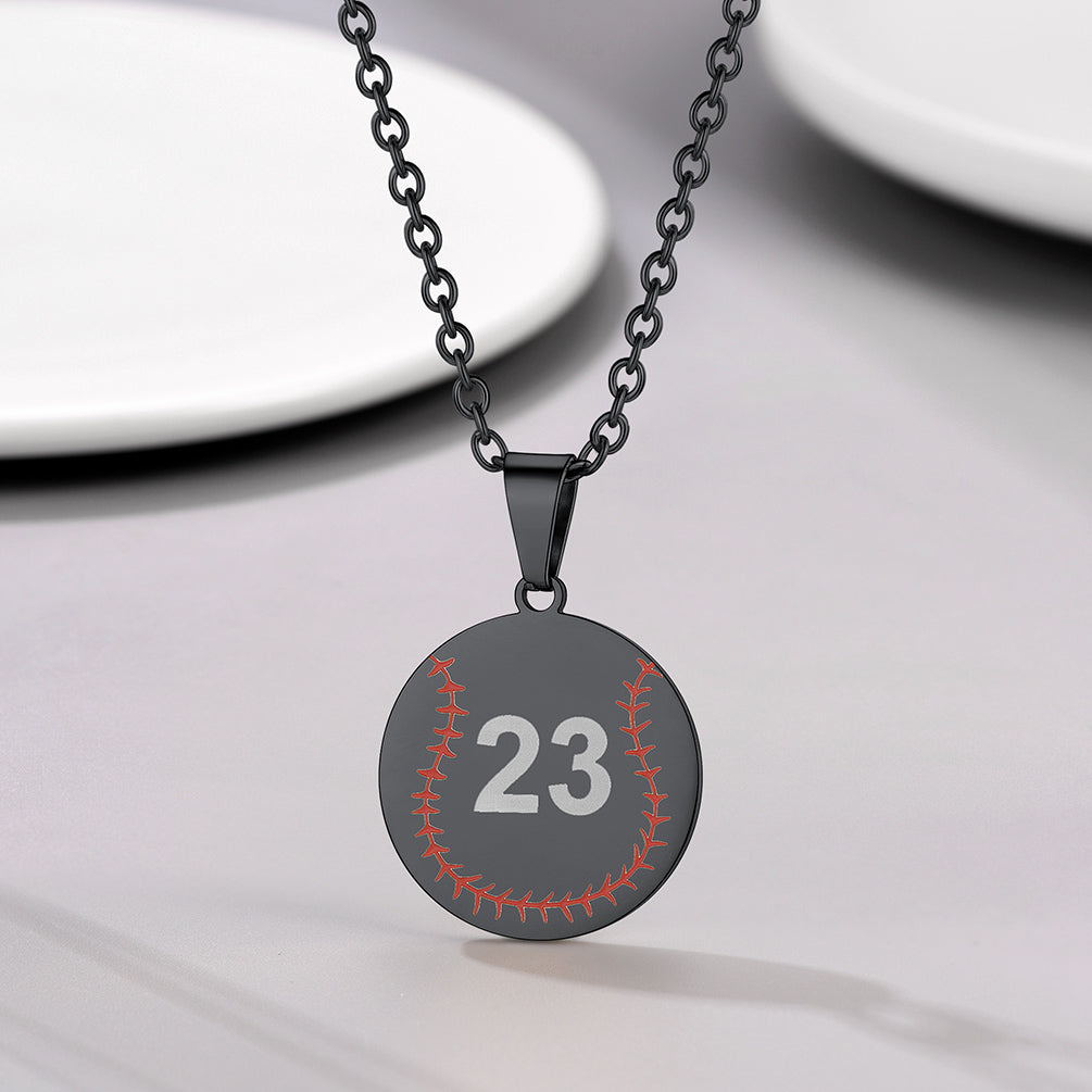 Custom Number Baseball Disc Necklace Sport Chain for Men