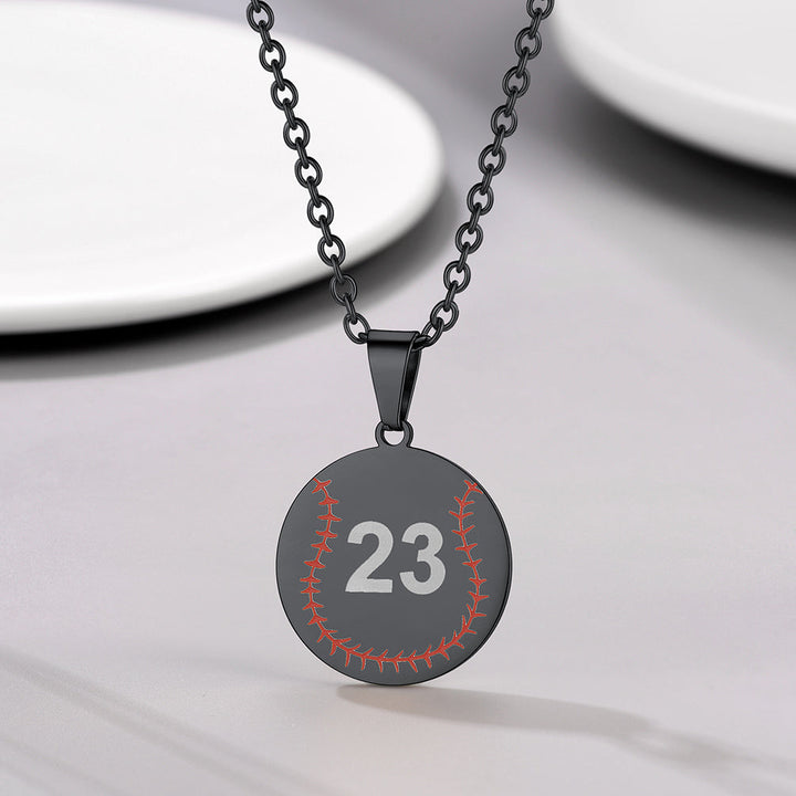 Custom Number Baseball Disc Necklace Sport Chain for Men
