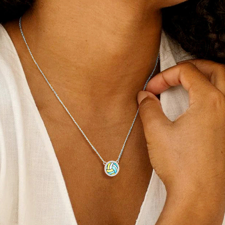 Custom CZ Sports Pendant Necklace with Name Tag for Women Fans Athlete