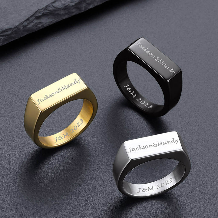 Customized Minimalist Band Ring for Men