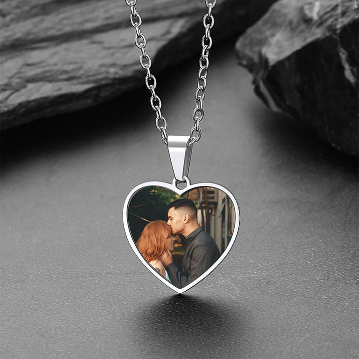Customized Heart Photo Picture Necklace with Calendar for Women