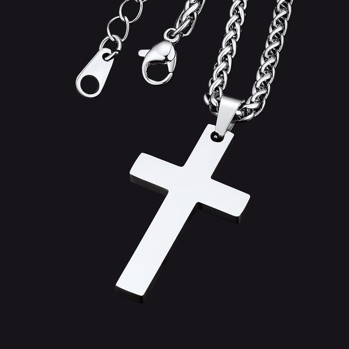 Stainless Steel Cross Pendant Necklace For Men