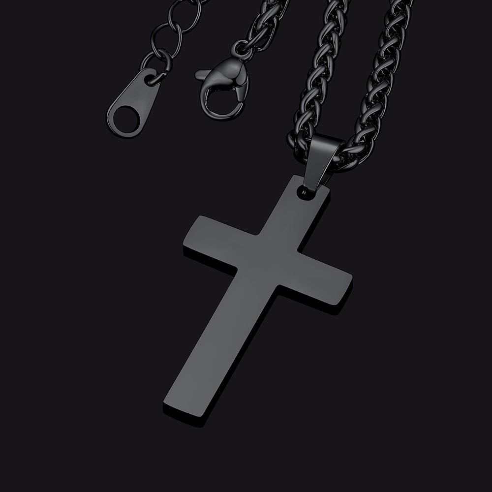 Stainless Steel Cross Pendant Necklace For Men