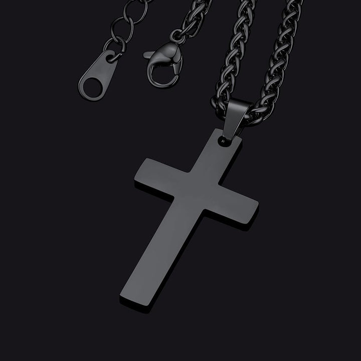 Stainless Steel Cross Pendant Necklace For Men