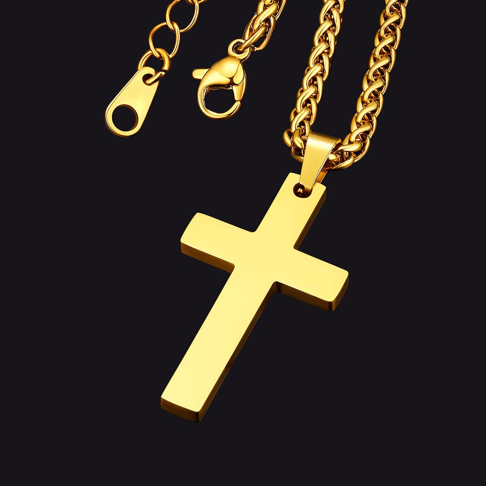 Stainless Steel Cross Pendant Necklace For Men