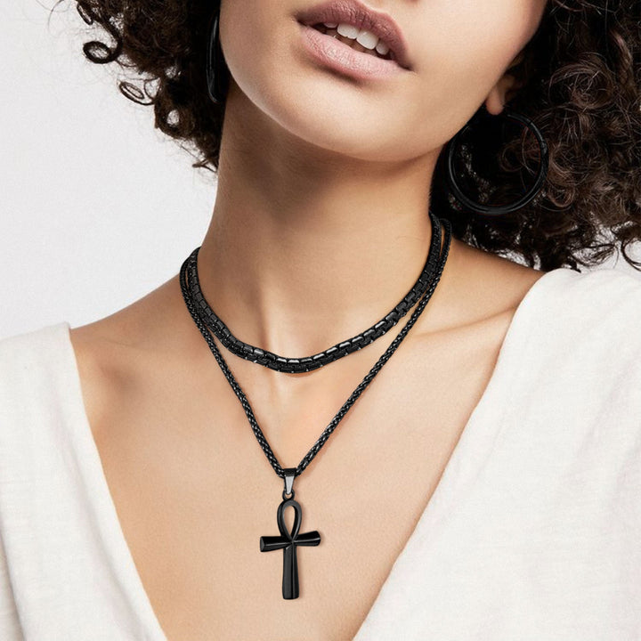 Egyptian Coptic Ankh Cross Pendant Necklace For Men Women