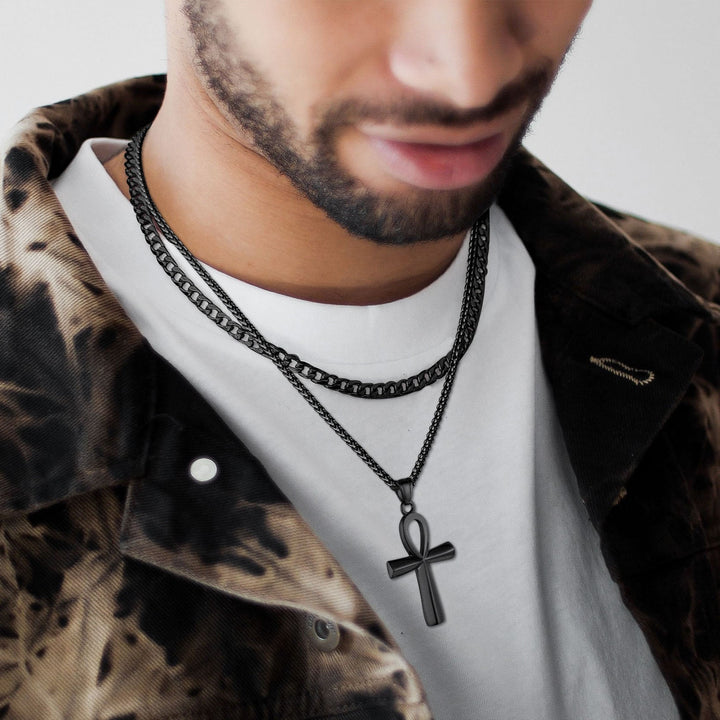 Egyptian Coptic Ankh Cross Pendant Necklace For Men Women