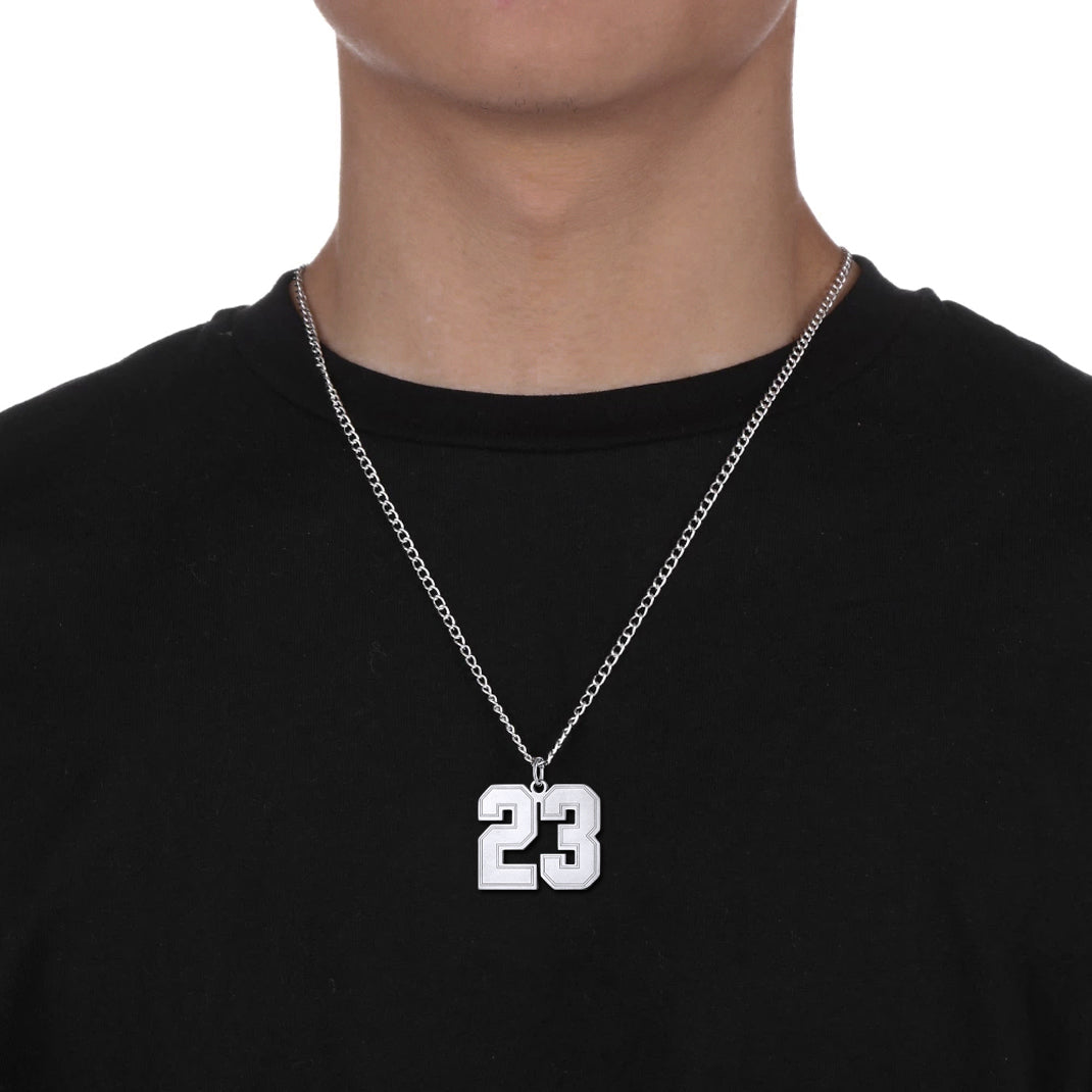 Personalized Sports Jersey Number Chain Necklace for Men Sport Fans