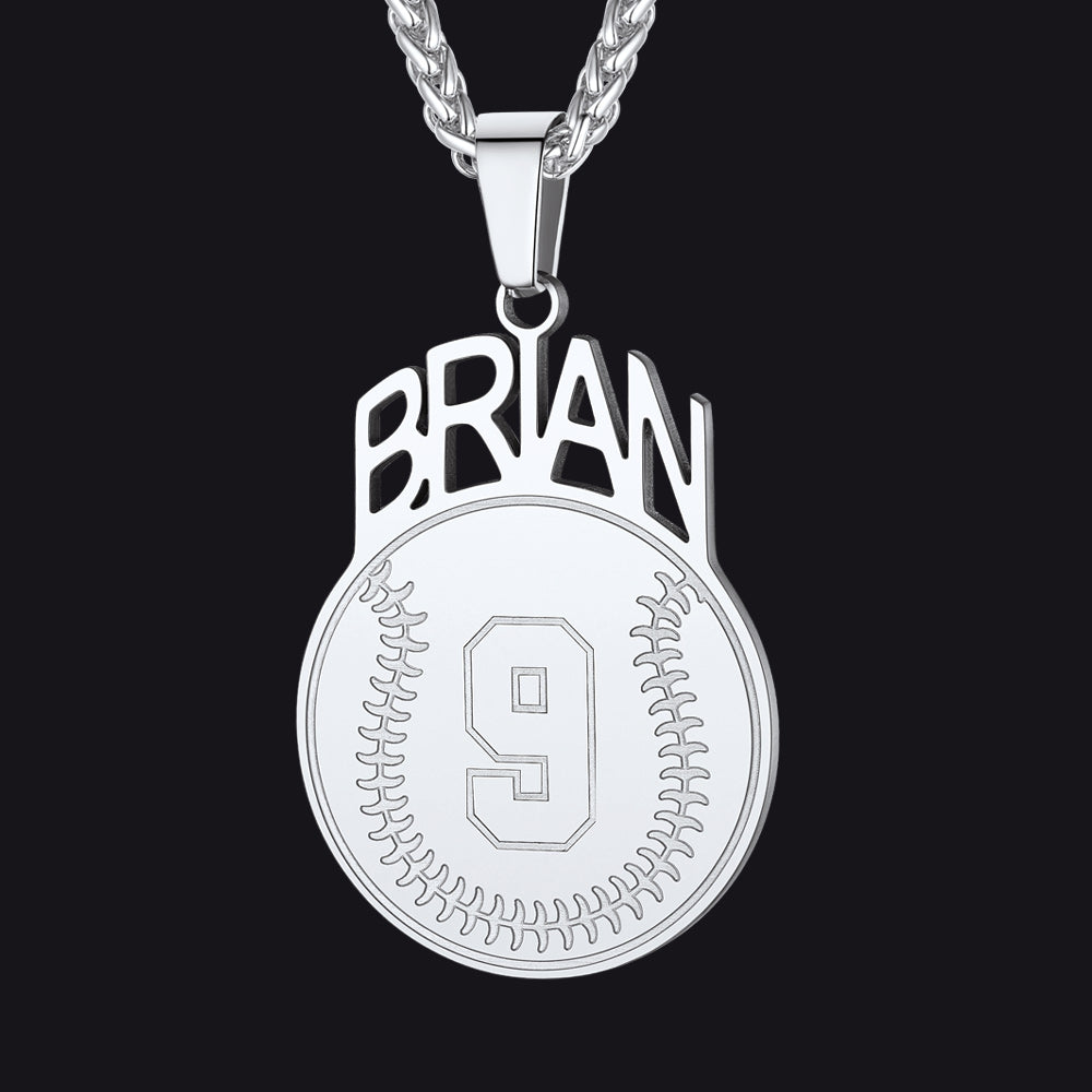 Custom Sports Necklace Name Tag with Jersey Number for Fans Athlete