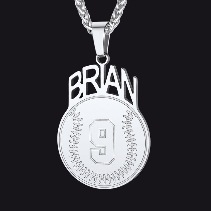 Custom Sports Necklace Name Tag with Jersey Number for Fans Athlete