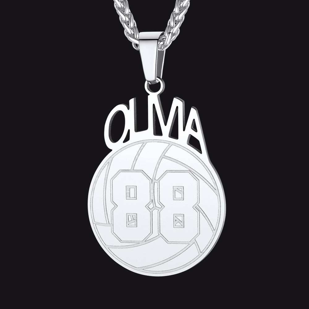 Custom Sports Necklace Name Tag with Jersey Number for Fans Athlete