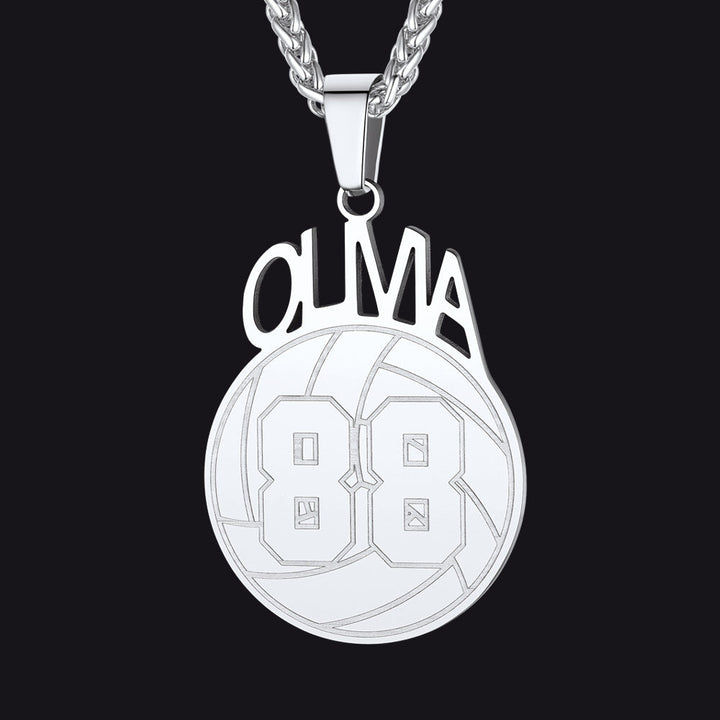 Custom Sports Necklace Name Tag with Jersey Number for Fans Athlete
