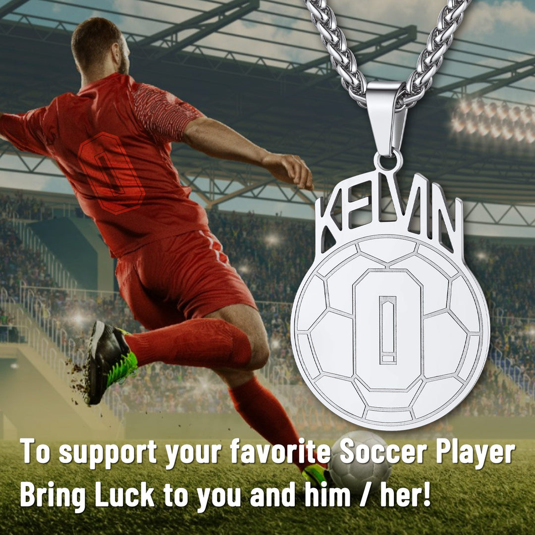 Custom Sports Necklace Name Tag with Jersey Number for Fans Athlete