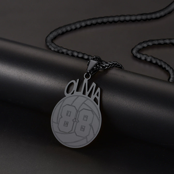 Custom Sports Necklace Name Tag with Jersey Number for Fans Athlete